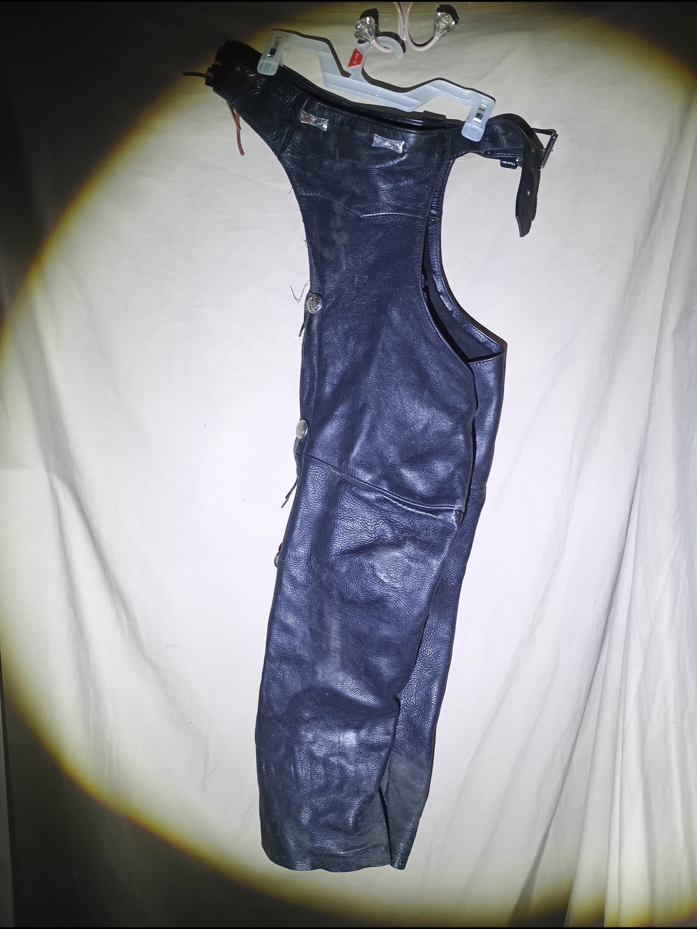 Vintage Antelope Creek Leather Black Motorcycle Riding Chaps Size XS
